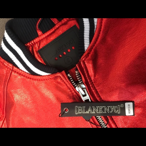 🔥Blank NYC Rare Metallic Red Bomber Jacket 🔥 - Picture 4 of 5